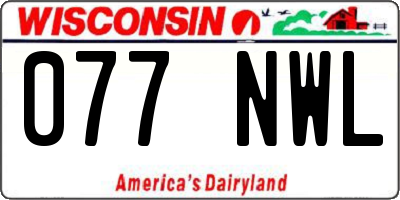 WI license plate 077NWL