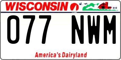 WI license plate 077NWM