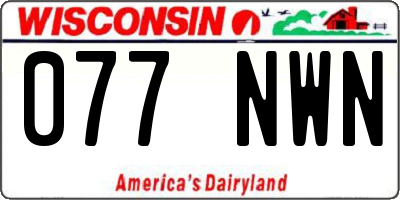 WI license plate 077NWN