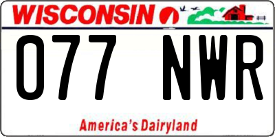 WI license plate 077NWR