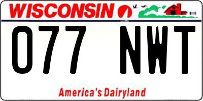 WI license plate 077NWT