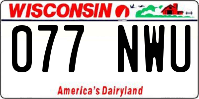 WI license plate 077NWU