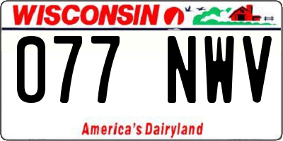 WI license plate 077NWV