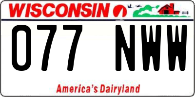 WI license plate 077NWW