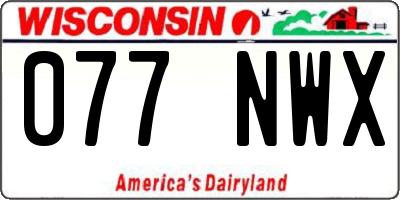 WI license plate 077NWX