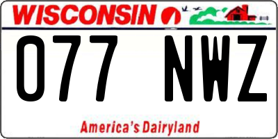 WI license plate 077NWZ