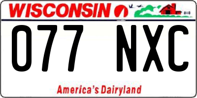 WI license plate 077NXC