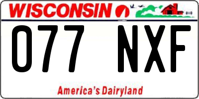 WI license plate 077NXF
