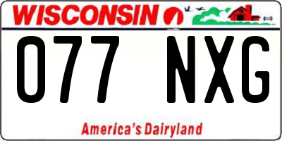 WI license plate 077NXG