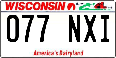 WI license plate 077NXI
