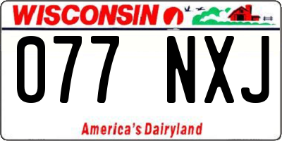 WI license plate 077NXJ