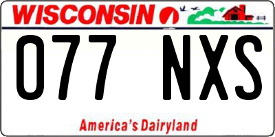 WI license plate 077NXS