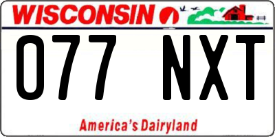 WI license plate 077NXT