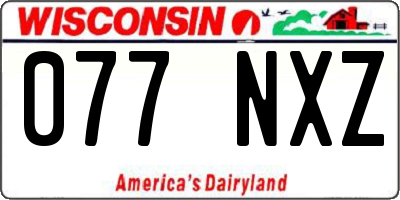 WI license plate 077NXZ