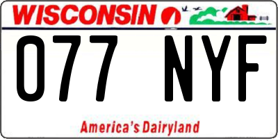 WI license plate 077NYF