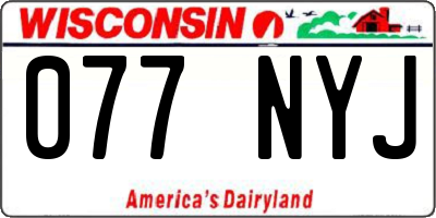 WI license plate 077NYJ