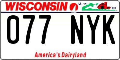 WI license plate 077NYK