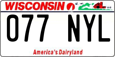 WI license plate 077NYL