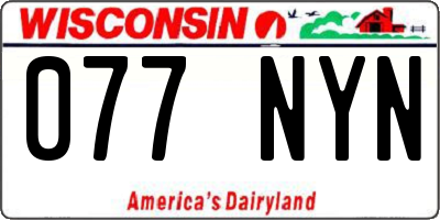 WI license plate 077NYN