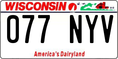 WI license plate 077NYV