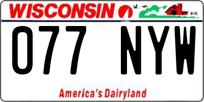 WI license plate 077NYW