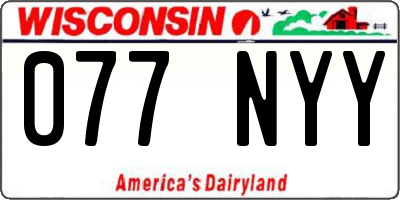 WI license plate 077NYY