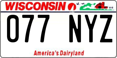 WI license plate 077NYZ