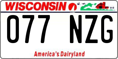 WI license plate 077NZG