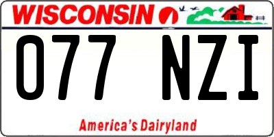 WI license plate 077NZI