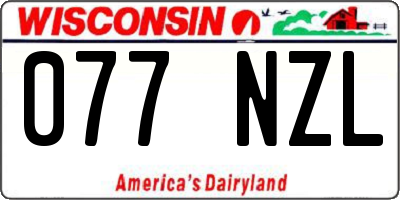 WI license plate 077NZL