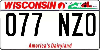 WI license plate 077NZO