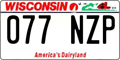 WI license plate 077NZP