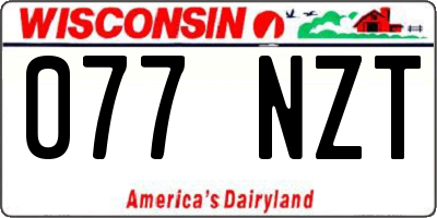 WI license plate 077NZT