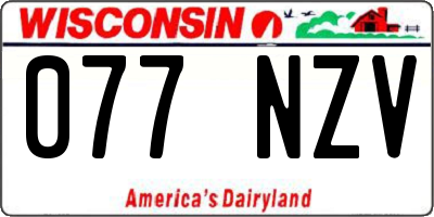 WI license plate 077NZV