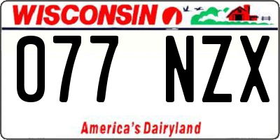 WI license plate 077NZX