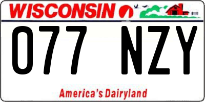WI license plate 077NZY