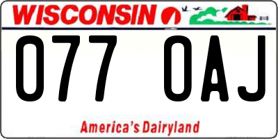 WI license plate 077OAJ