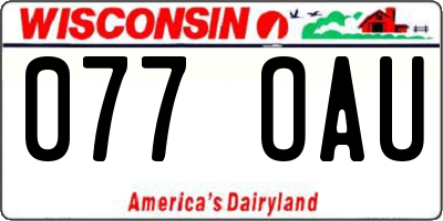 WI license plate 077OAU