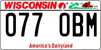WI license plate 077OBM