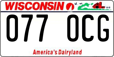 WI license plate 077OCG