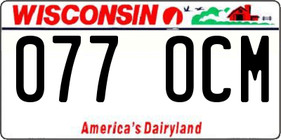 WI license plate 077OCM