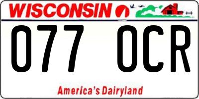 WI license plate 077OCR