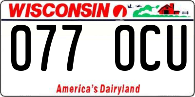 WI license plate 077OCU