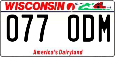 WI license plate 077ODM