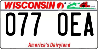 WI license plate 077OEA
