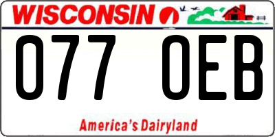 WI license plate 077OEB