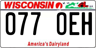 WI license plate 077OEH