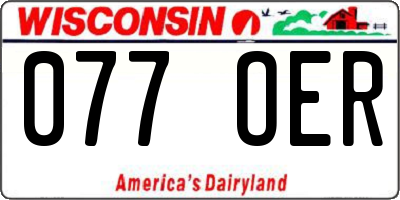 WI license plate 077OER