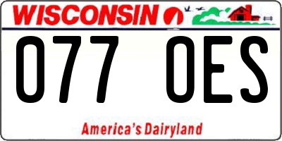 WI license plate 077OES