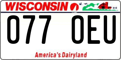 WI license plate 077OEU